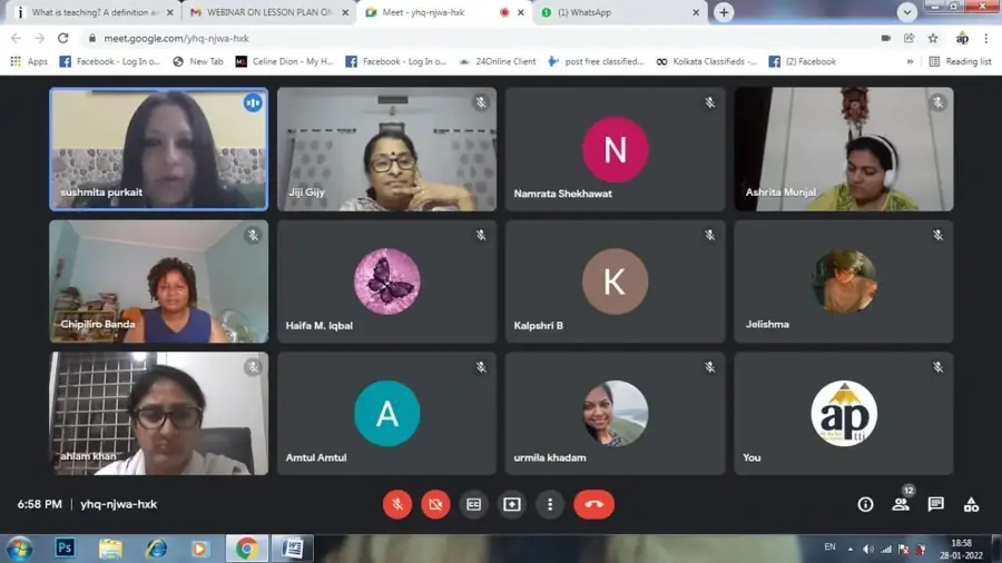 A live online lesson-planning session